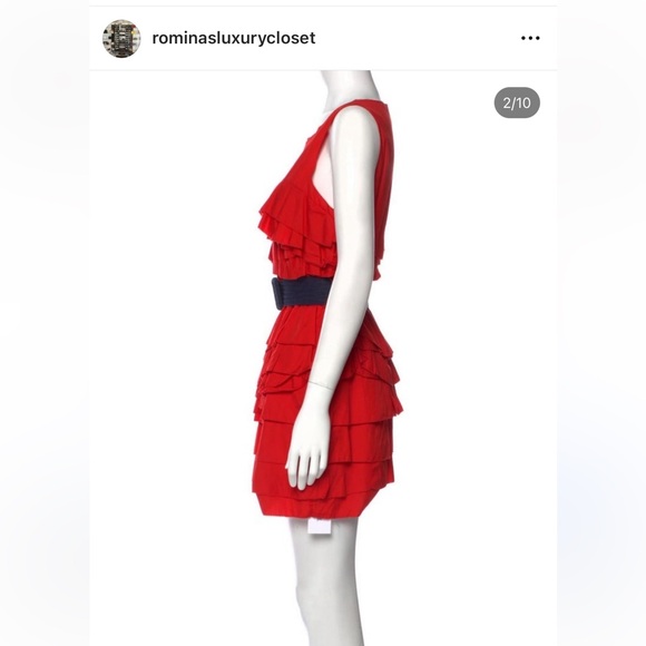 🌹 Phillip Lim Red Ruffles Dress 🌹 Size 6 - Picture 2 of 14